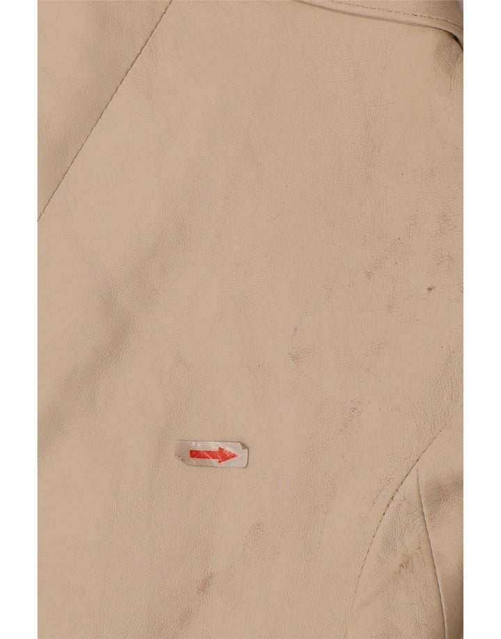 Cayenne Womens Crop Leather Jacket IT 42 Medium White Leather