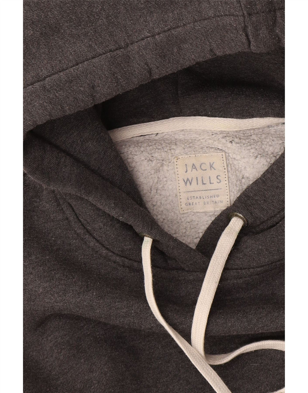 JACK WILLS Womens Graphic Hoodie Jumper UK 14 Medium Grey