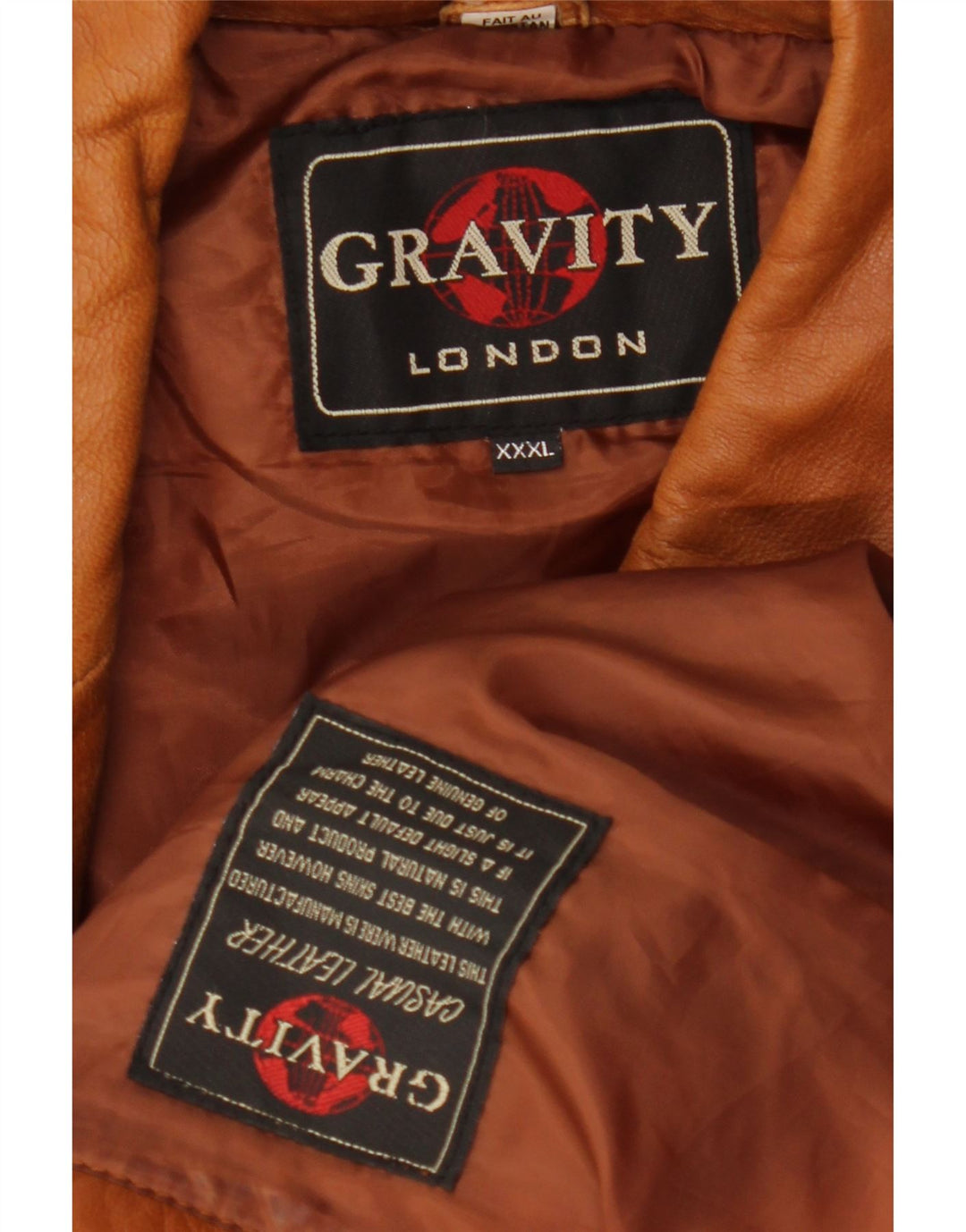 Vintage Mens Leather 3 Button Blazer Jacket UK 46 3XL Brown Leather