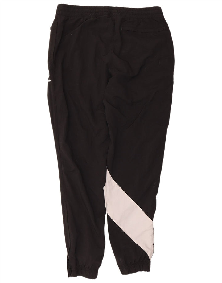 Reebok Mens Tracksuit Trousers Joggers XL  Black Colourblock Polyester
