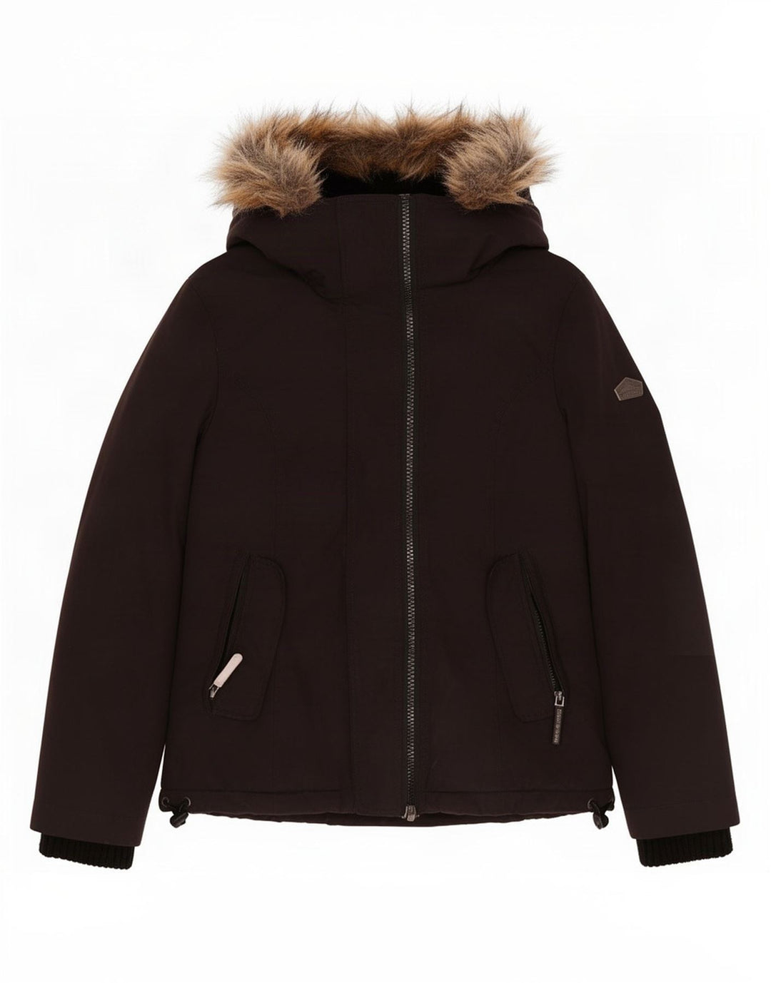 Superdry Womens Hooded Windbreaker Jacket UK 10 Small Black Polyester
