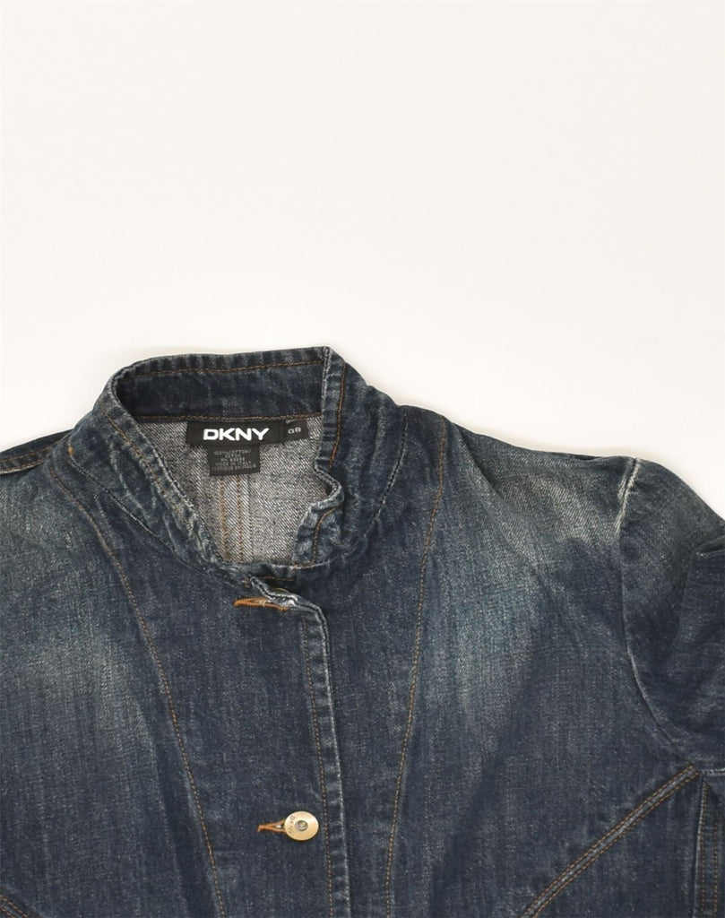 DKNY Womens 4 Button Blazer Jacket US 8 Medium Blue Cotton | Vintage Dkny | Thrift | Second-Hand Dkny | Used Clothing | Messina Hembry 