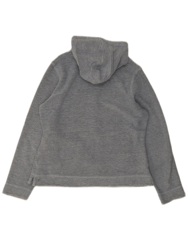 Weird Fish Womens Zip Hoodie Sweater UK 14 Medium Blue Cotton