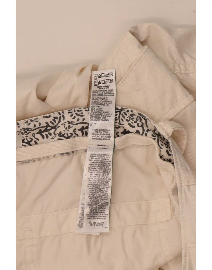 Marks & Spencer Womens Cargo Trousers UK 14 Large W34 L29 Off White