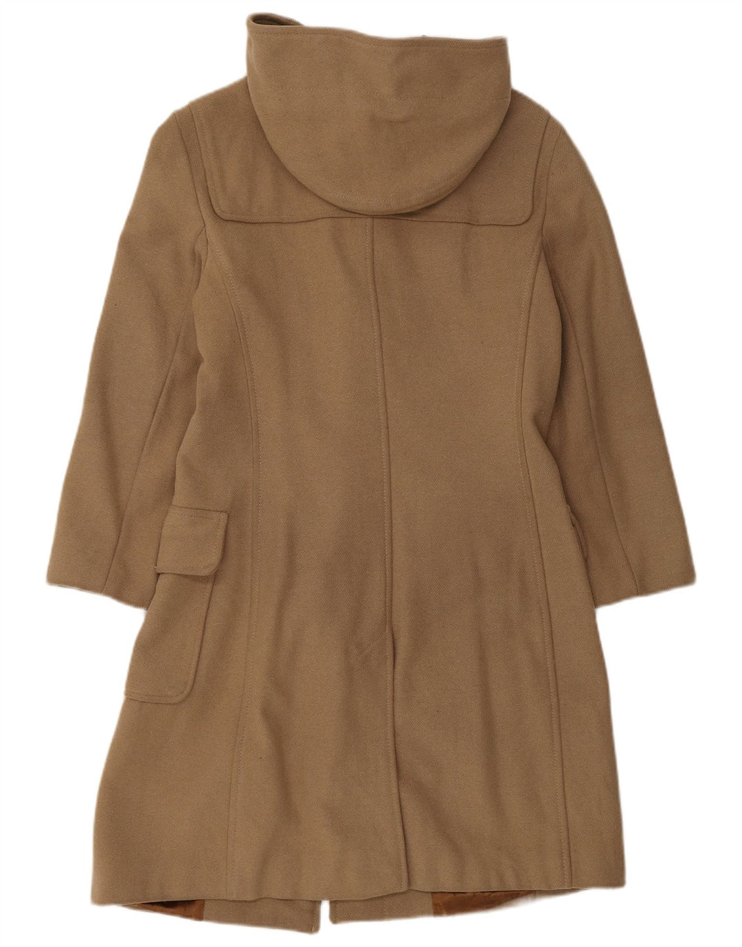 Benetton Womens Hooded Duffle Coat UK 10 Small Beige