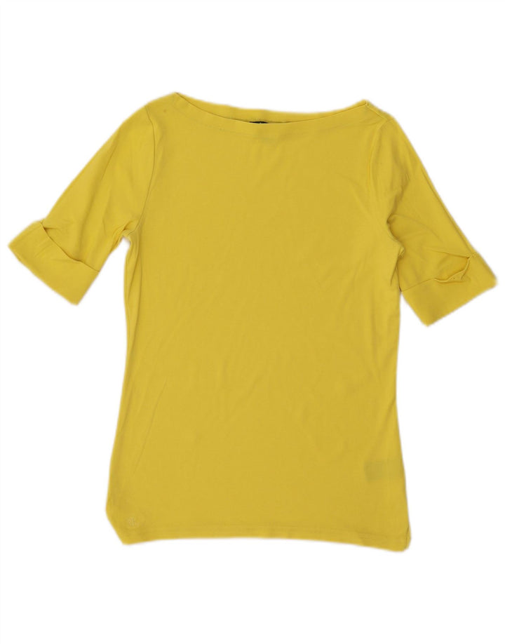 Ralph Lauren Womens Blouse Top UK 12 Medium Yellow Cotton