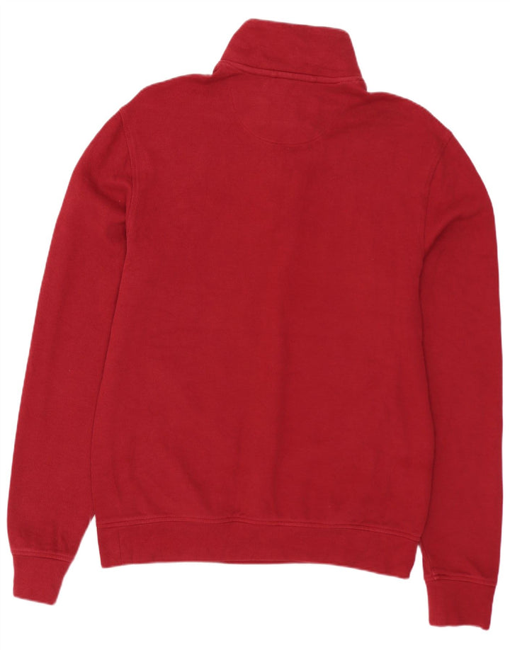 BLUE HARBOUR Mens Zip Neck Sweatshirt Jumper Small Red Cotton