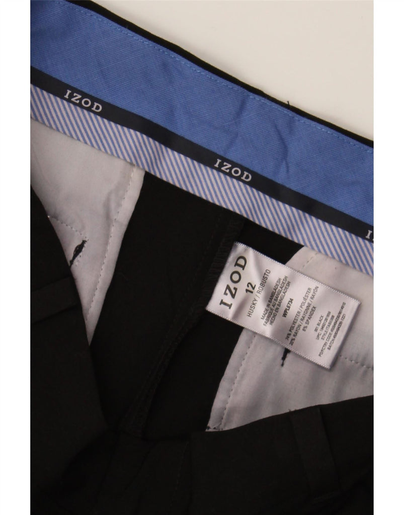 IZOD Boys Husky Straight Casual Trousers 11-12 Years W29 L15 Black Vintage Izod and Second-Hand Izod from Messina Hembry 