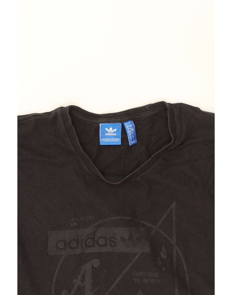 ADIDAS Mens Graphic T-Shirt Top Large Black Cotton | Vintage Adidas | Thrift | Second-Hand Adidas | Used Clothing | Messina Hembry 