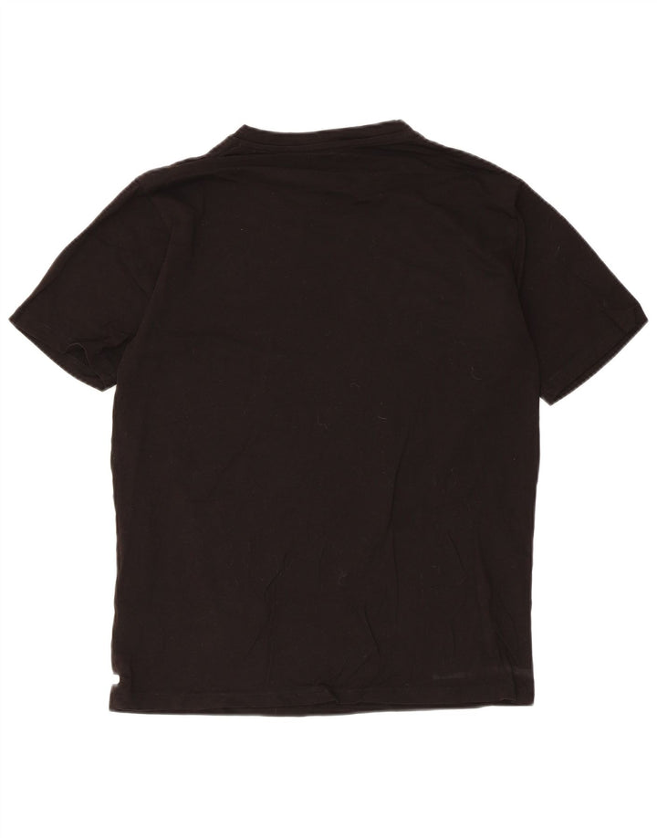 Gas Mens T-Shirt Top Medium Black Cotton