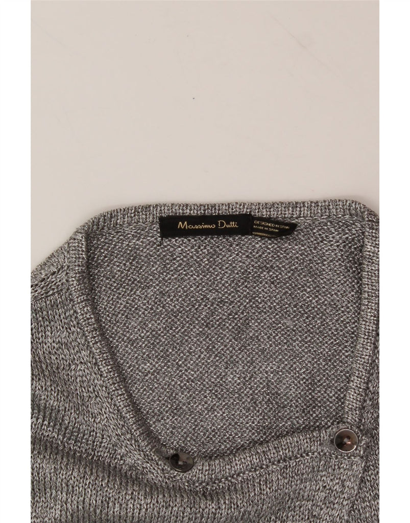 MASSIMO DUTTI Womens Cardigan Sweater UK 14 Medium Grey Vintage Massimo Dutti and Second-Hand Massimo Dutti from Messina Hembry 