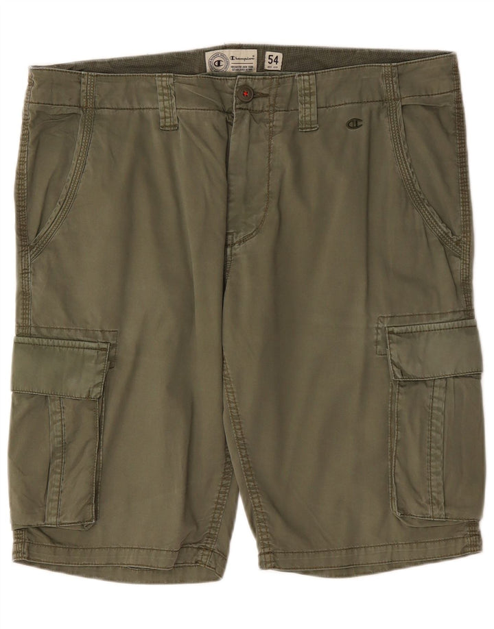 Champion Mens Cargo Shorts IT 54 2XL W38 Khaki Cotton