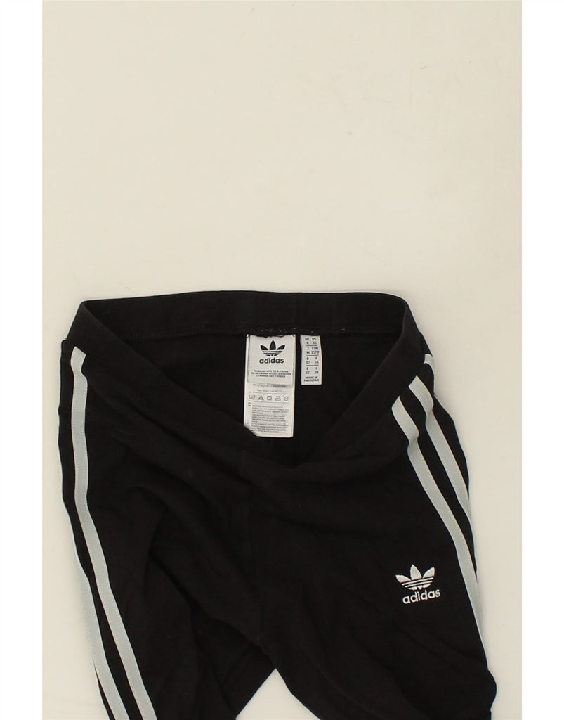 ADIDAS Womens Leggings UK 6 XS Black Cotton | Vintage Adidas | Thrift | Second-Hand Adidas | Used Clothing | Messina Hembry 