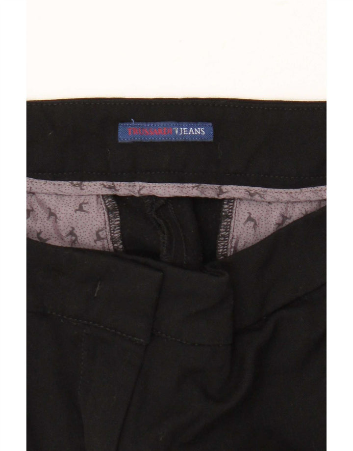 Trussardi Womens Straight Cropped Trousers W32 L26 Black