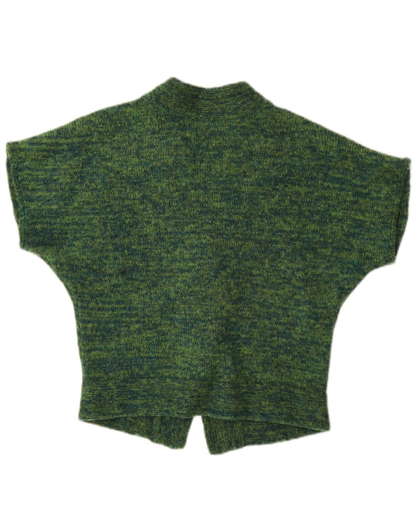 Qiero Womens Short Sleeve Cardigan Sweater IT 40 Small Green Flecked