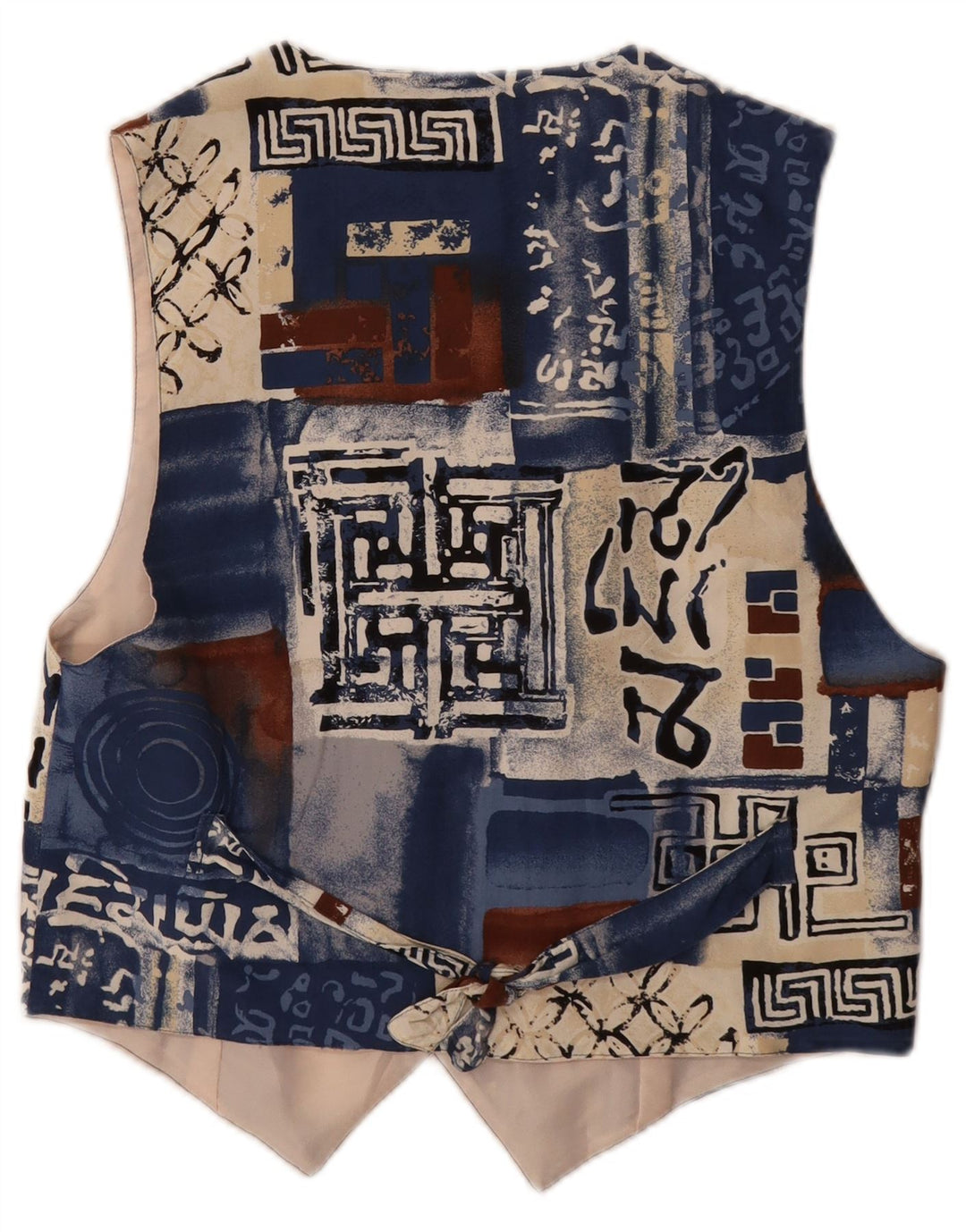 VINTAGE Womens Waistcoat UK 12 Medium Multicoloured Patchwork