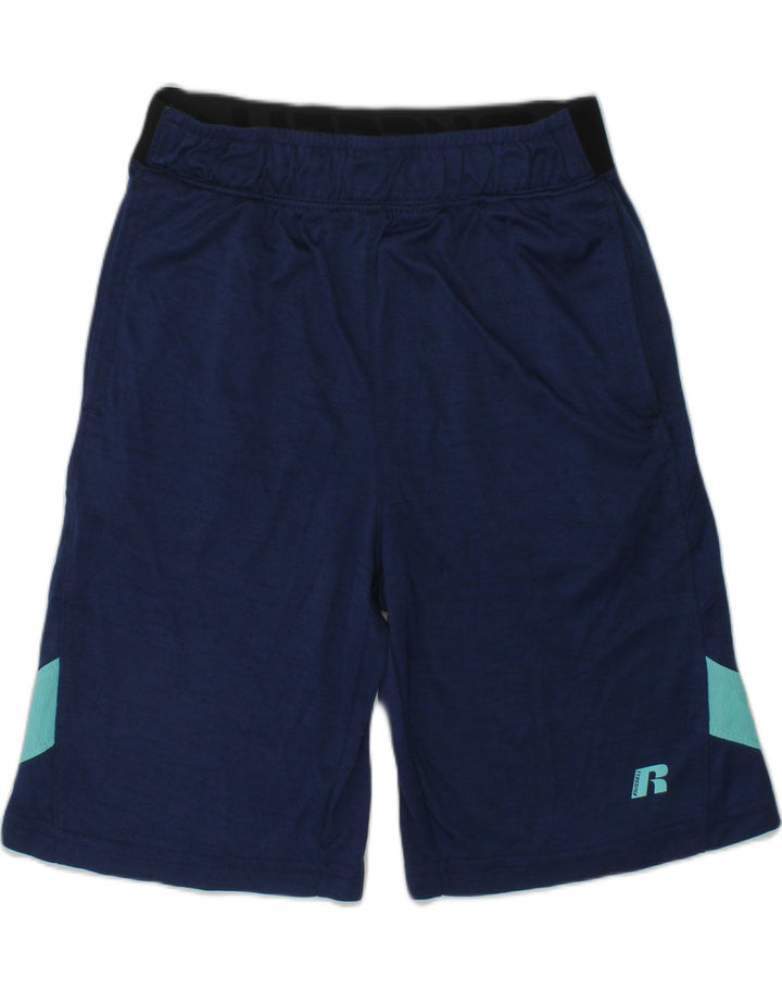 RUSSELL ATHLETIC Boys Sport Shorts 6-7 Years Small Navy Blue Polyester | Vintage Russell Athletic | Thrift | Second-Hand Russell Athletic | Used Clothing | Messina Hembry 