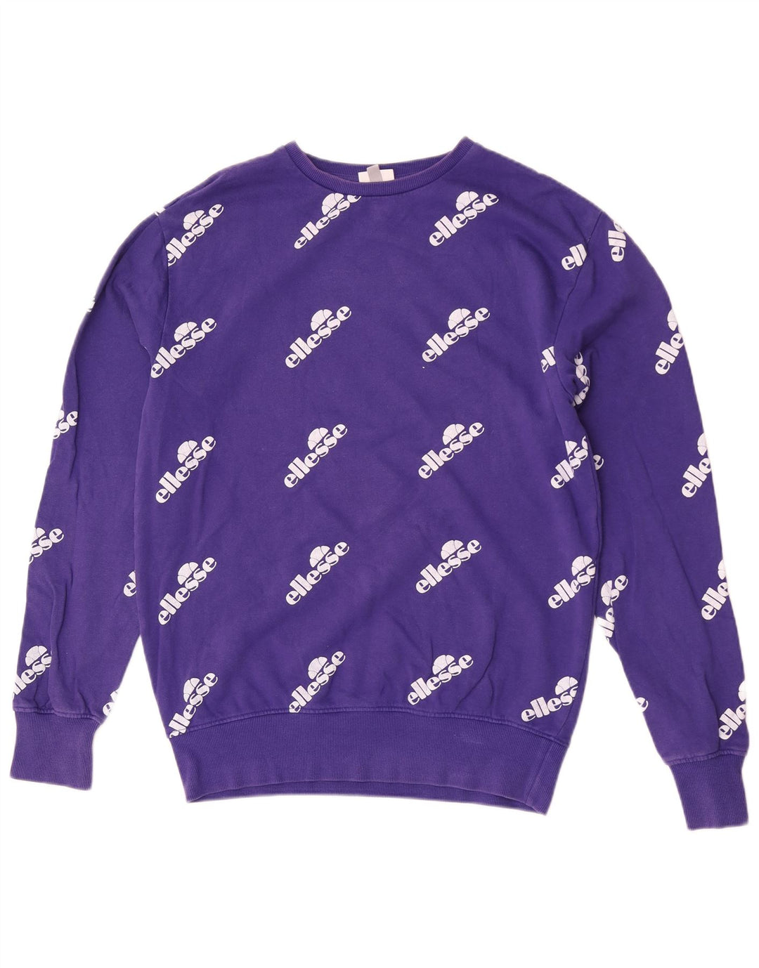 Ellesse Womens Graphic Sweatshirt Jumper UK 12 Medium Purple Cotton