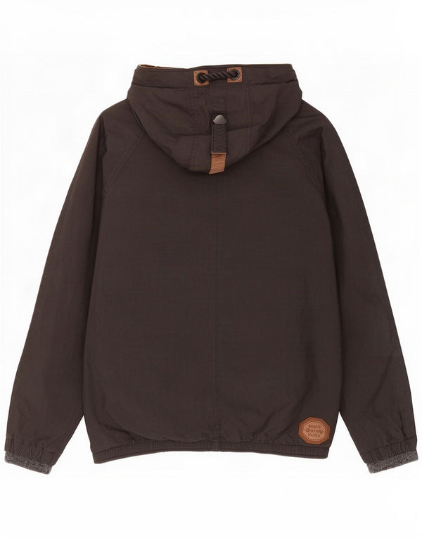 Naketano Mens Hooded Anorak Jacket UK 36 Small Grey Cotton