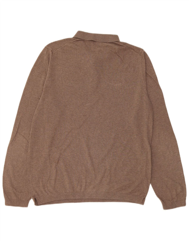 Massimo Dutti Mens Polo Neck Jumper Sweater Large Brown