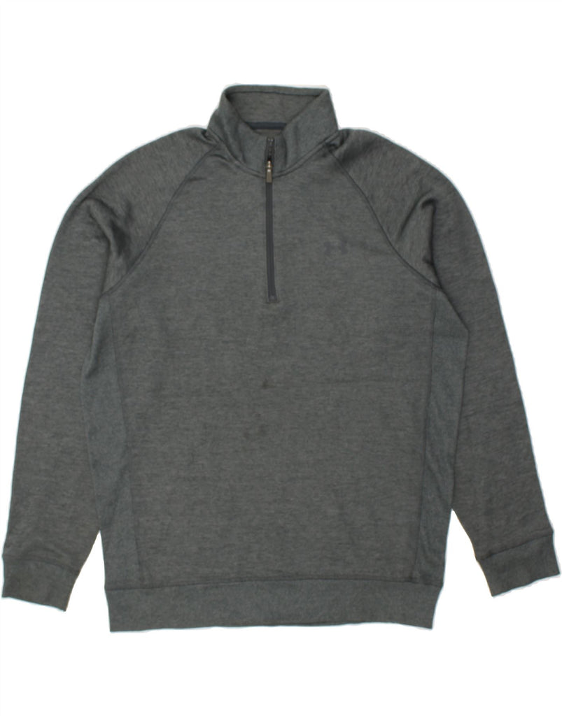 UNDER ARMOUR Mens Cold Gear Zip Neck Sweatshirt Jumper Large Grey | Vintage Under Armour | Thrift | Second-Hand Under Armour | Used Clothing | Messina Hembry 