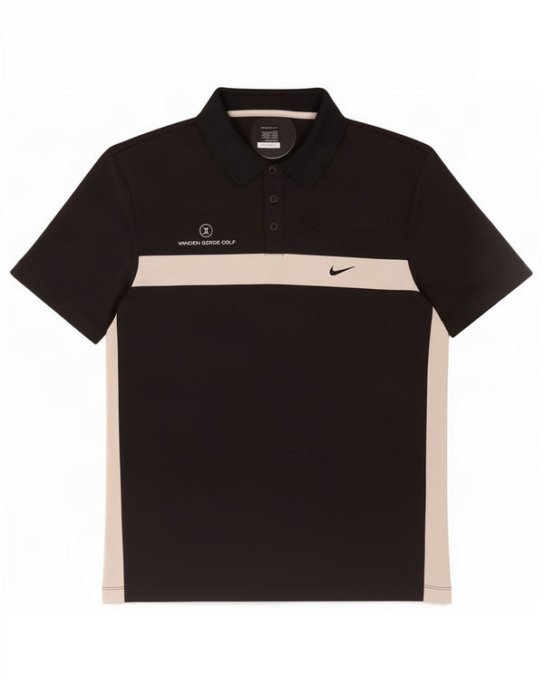 Nike Mens Polo Shirt UK 42/44 Large Black Colourblock Polyester