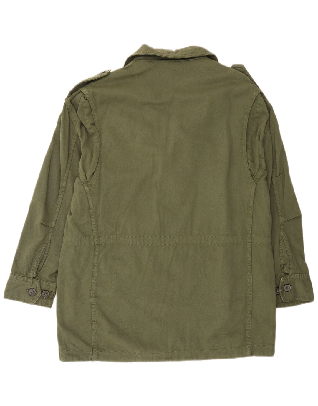 Zara Womens Military Jacket UK 16 Large Khaki Cotton