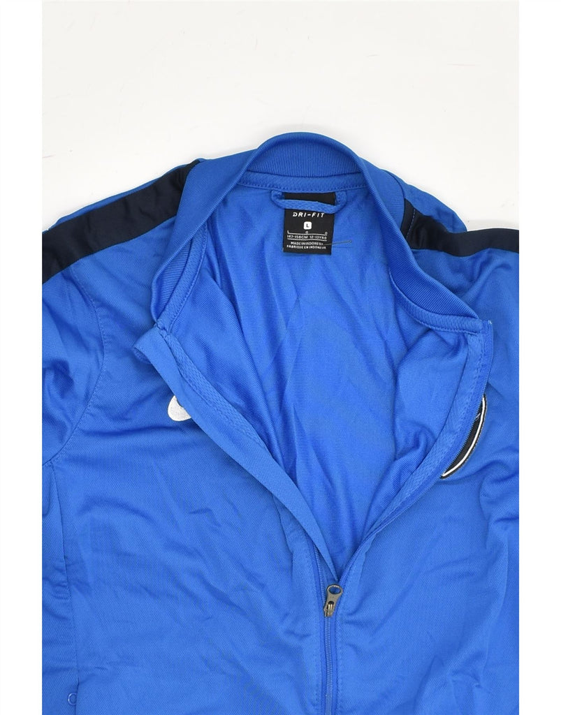 NIKE Boys Dri Fit Tracksuit Top Jacket 12-13 Years Blue Colourblock | Vintage Nike | Thrift | Second-Hand Nike | Used Clothing | Messina Hembry 