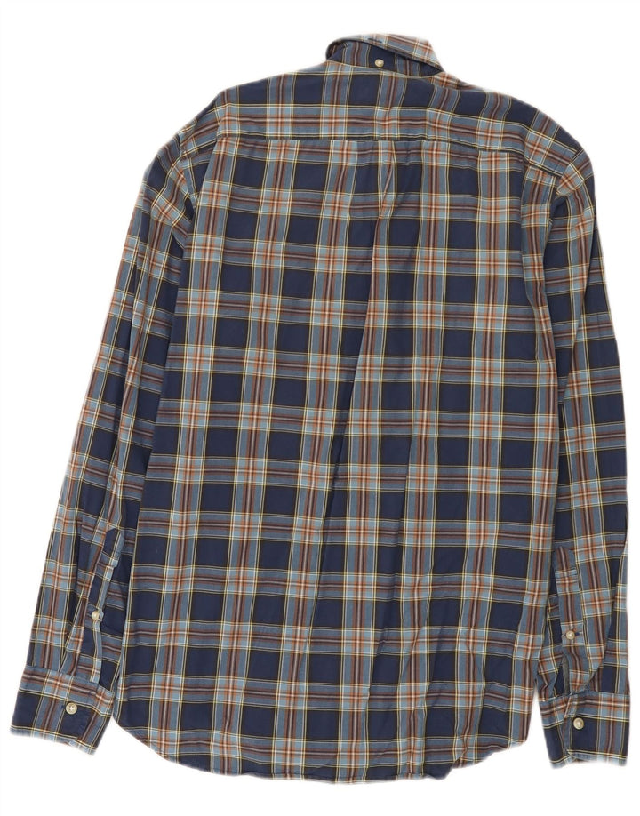 J. Crew Mens Shirt Size 14 1/2 Small Blue Check Cotton