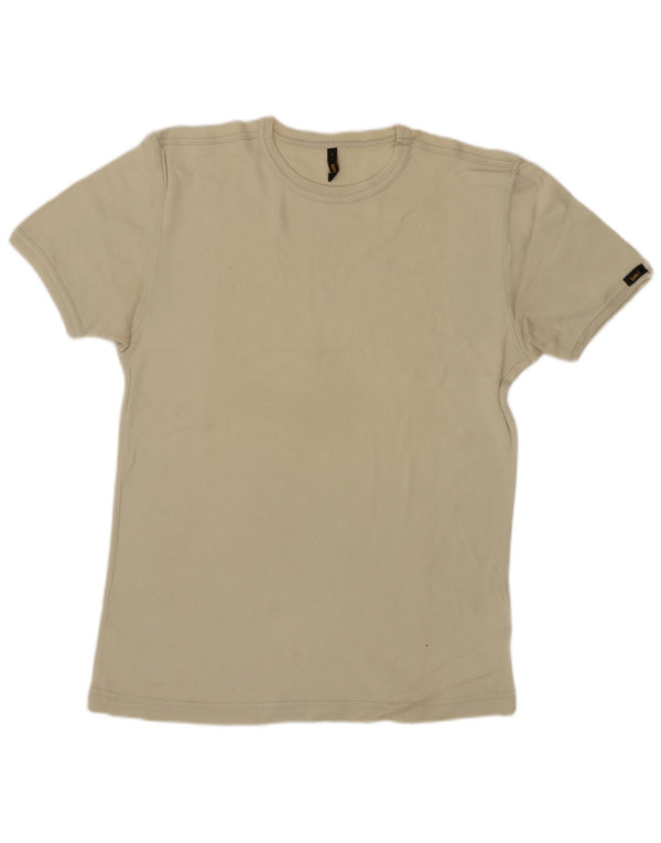 Lee Womens T-Shirt Top UK 14 Large Beige Cotton