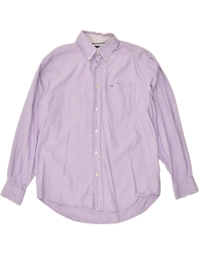 TOMMY HILFIGER Mens Shirt Medium Purple Cotton | Vintage Tommy Hilfiger | Thrift | Second-Hand Tommy Hilfiger | Used Clothing | Messina Hembry 