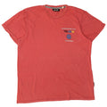 Schott Mens Graphic T-Shirt Top Large Pink Cotton