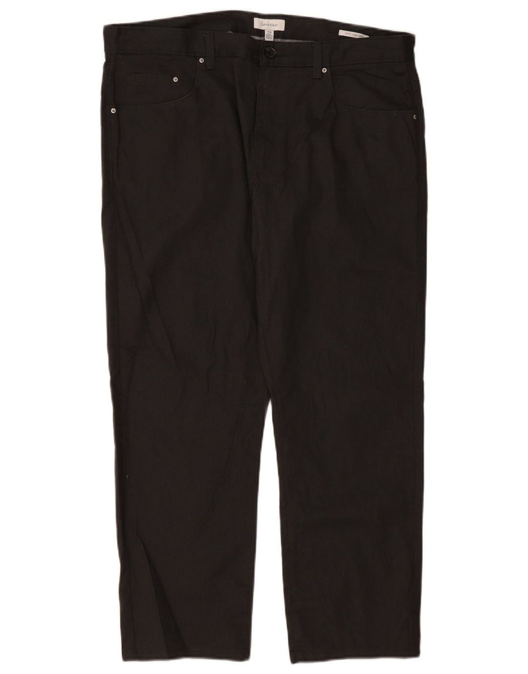 CALVIN KLEIN Mens Slim Fit Casual Trousers W36 L30 Black Cotton