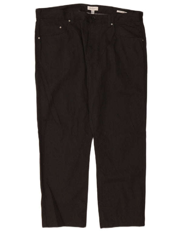 CALVIN KLEIN Mens Slim Fit Casual Trousers W36 L30 Black Cotton