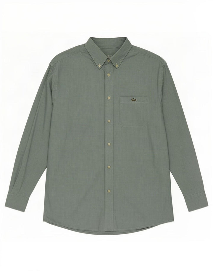 Lacoste Mens Shirt Size 40 Medium Green Cotton