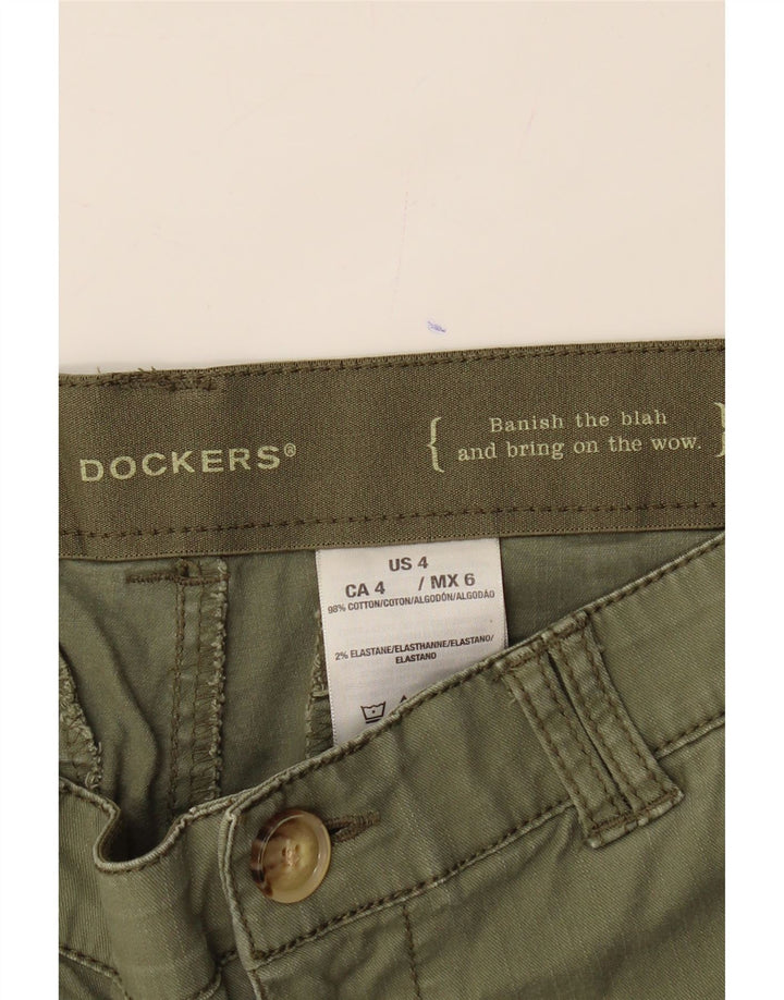 DOCKERS Womens Casual Shorts US 4 Small W28 Green Cotton Vintage Dockers and Second-Hand Dockers from Messina Hembry 
