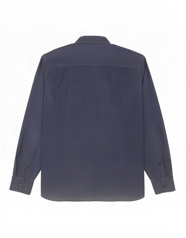 Hugo Boss Mens Slim Fit Shirt Large Blue Pinstripe Cotton