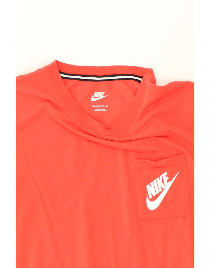 NIKE Womens T-Shirt Top UK 6 XS Red Modal | Vintage Nike | Thrift | Second-Hand Nike | Used Clothing | Messina Hembry 