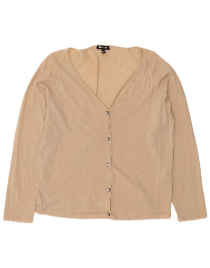 Rohan Womens Cardigan Sweater UK 16 Large Beige Wool