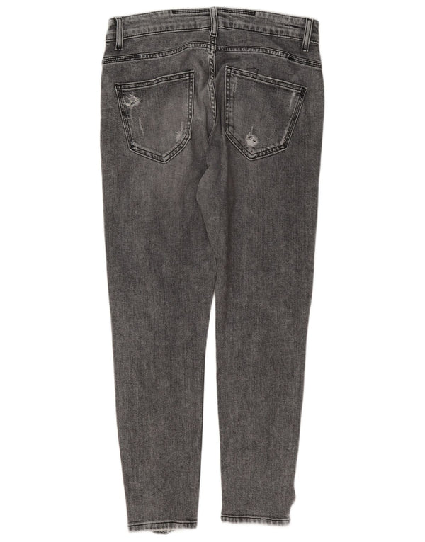 Zara Mens Distressed Skinny Jeans EU 40 Medium W31 L28 Grey Cotton