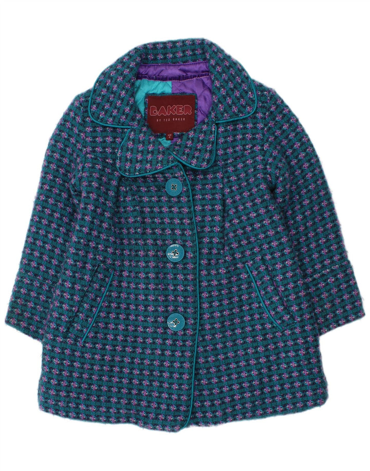 Ted Baker Girls Overcoat 3-4 Years Blue Acrylic