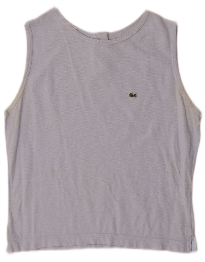 Lacoste Womens Vest Top Size 44 Large Blue Cotton