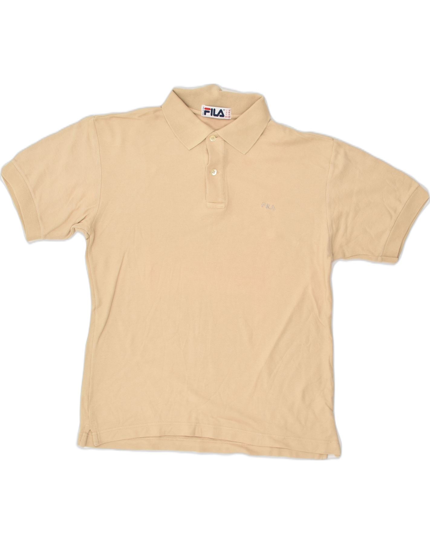 FILA Mens Polo Shirt IT 42 2XS Beige Cotton