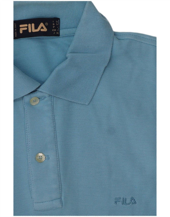 Fila Mens Polo Shirt Large Blue Cotton