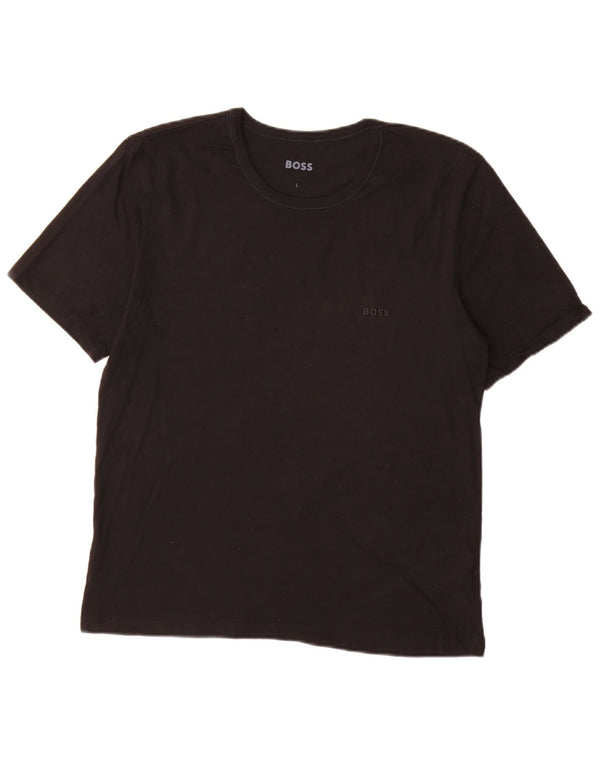 Hugo Boss Womens T-Shirt Top Large Black Cotton