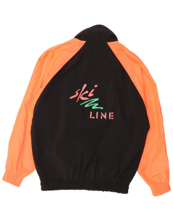 COSMOS Mens Loose Fit Graphic Windbreaker Jacket UK 36 Small Black