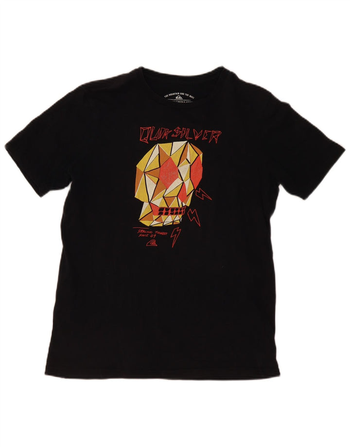 Quiksilver Boys Graphic T-Shirt Top 15-16 Years Black Cotton