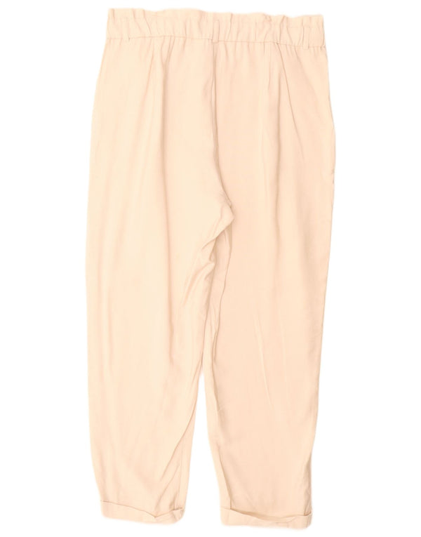 Zara Womens High Waist Pegged Chino Trousers XL W32 L26 Off White