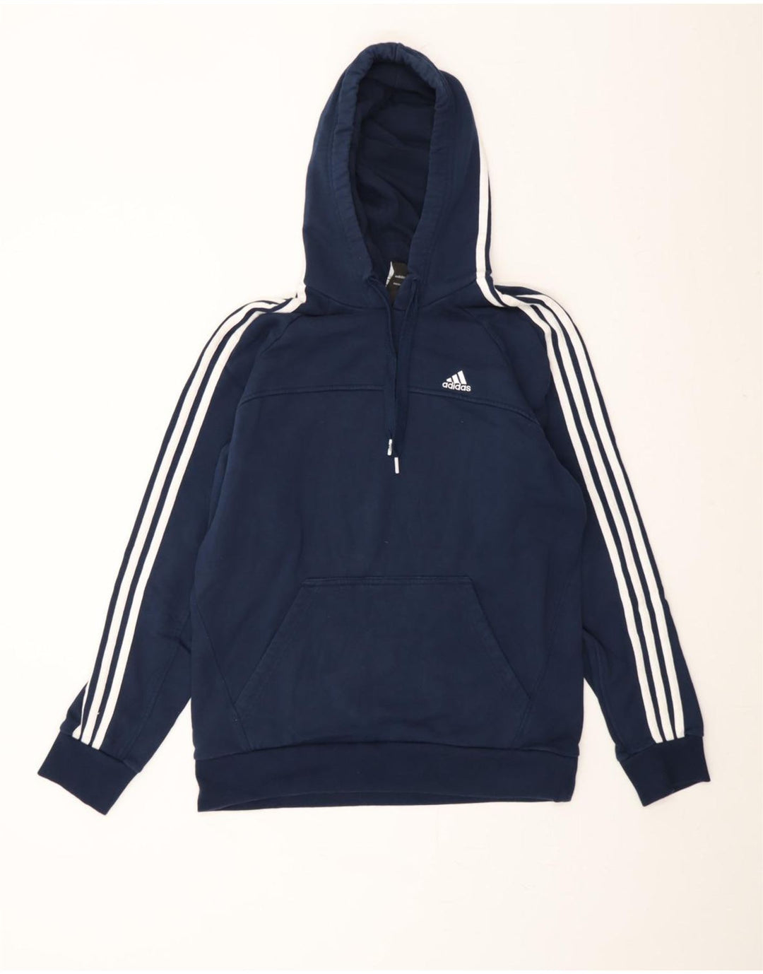ADIDAS Mens Hoodie Jumper Medium Navy Blue Cotton