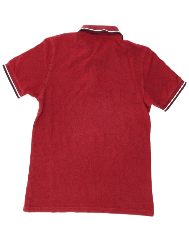 Fred Perry Mens Polo Shirt Medium Burgundy Striped